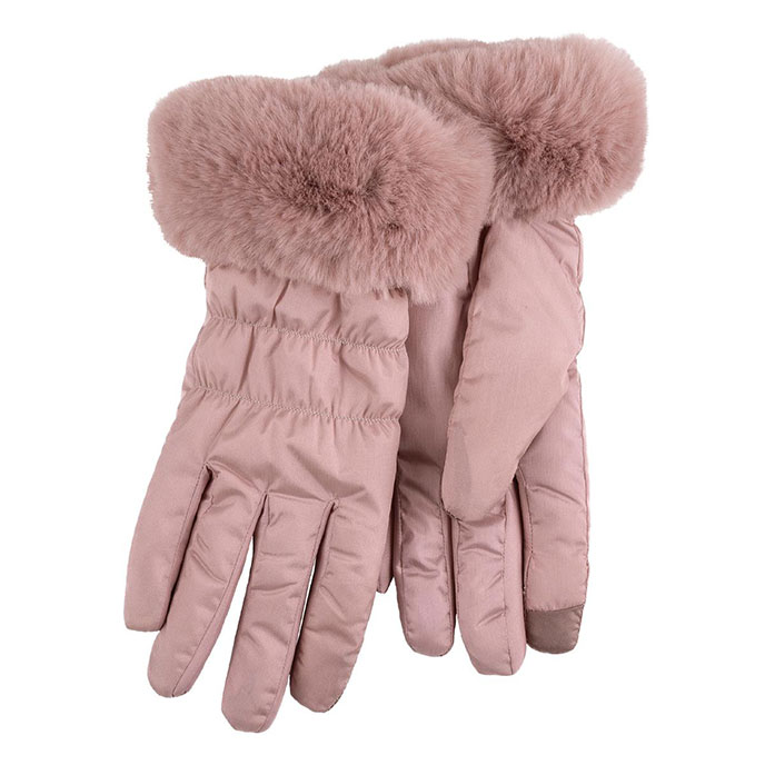 Isotoner Ladies Water Repellent Padded Glove Pink Extra Image 1